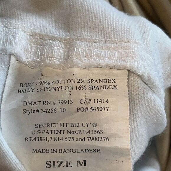 Oh Baby Maternity Jeans Size Medium 8 Secret‎ Fit Belly Cropped White - Picture 8 of 10